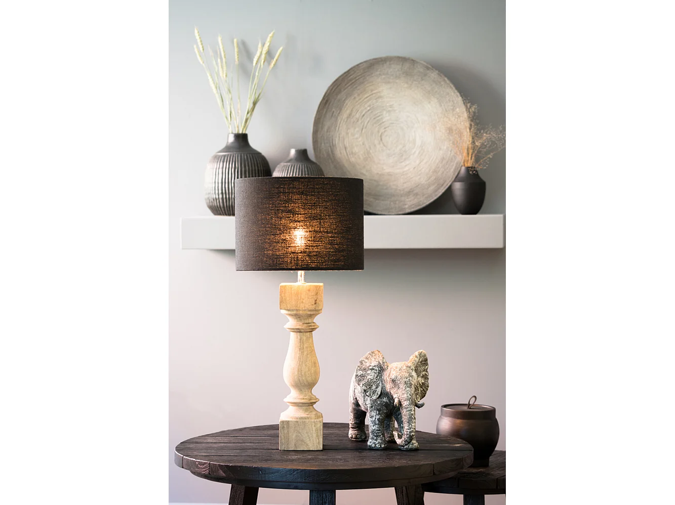 Pied de lampe CUMANI - Ø10x47cm - Marron