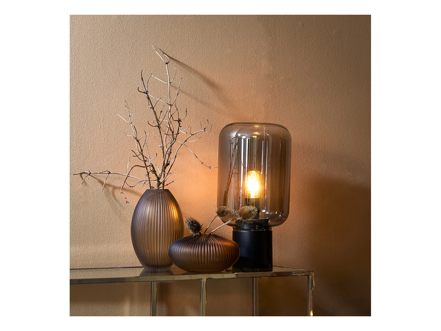 Tafellamp ARTURAN - Ø22x43.5cm - Grijs