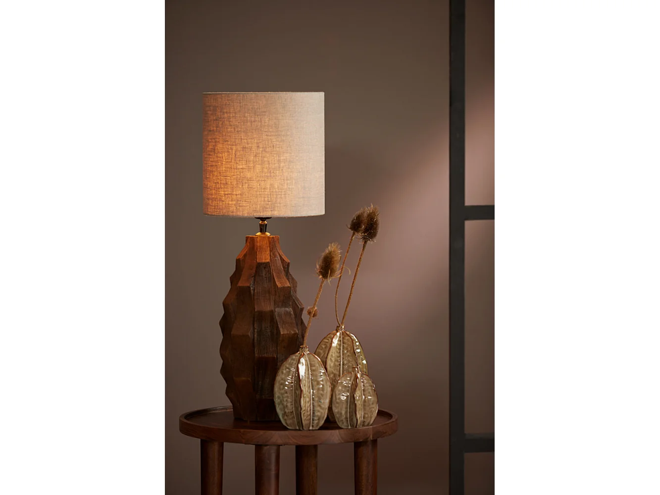 Pied de lampe TAKABE - Ø20x38cm - Marron