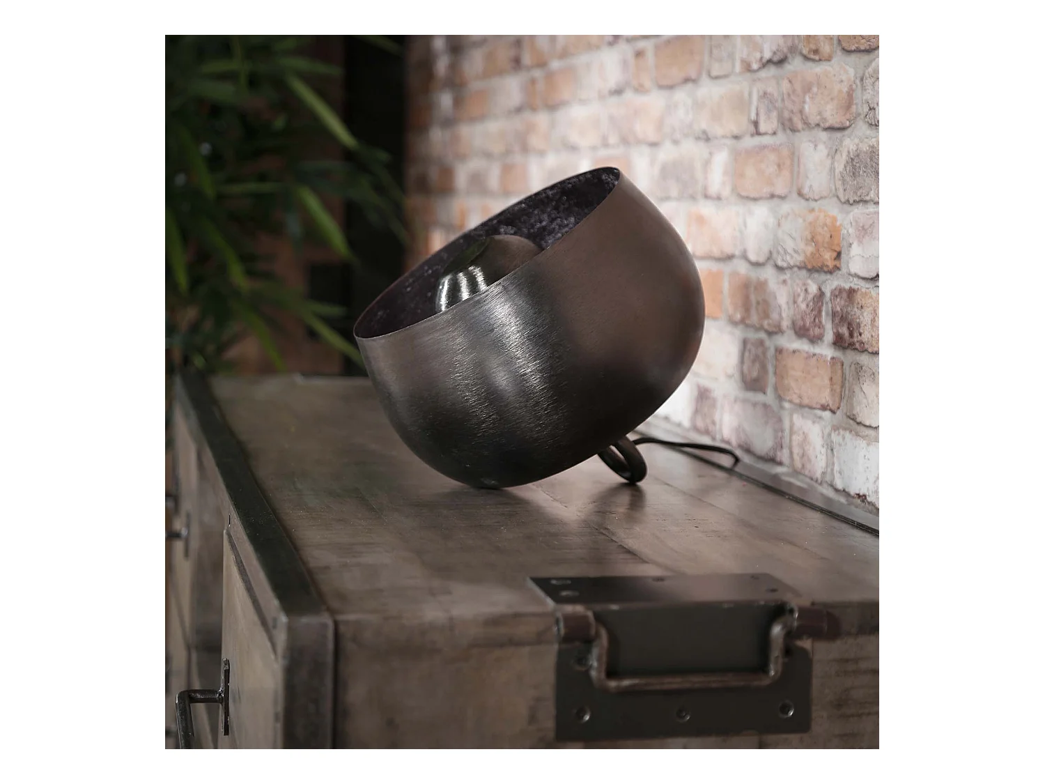 Lampe de table Basket - Ø28 - Gris/Noir