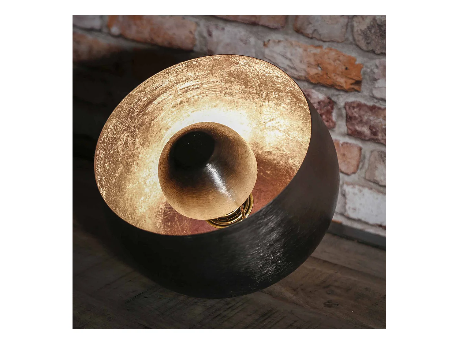 Lampe de table Basket - Ø28 - Gris/Noir