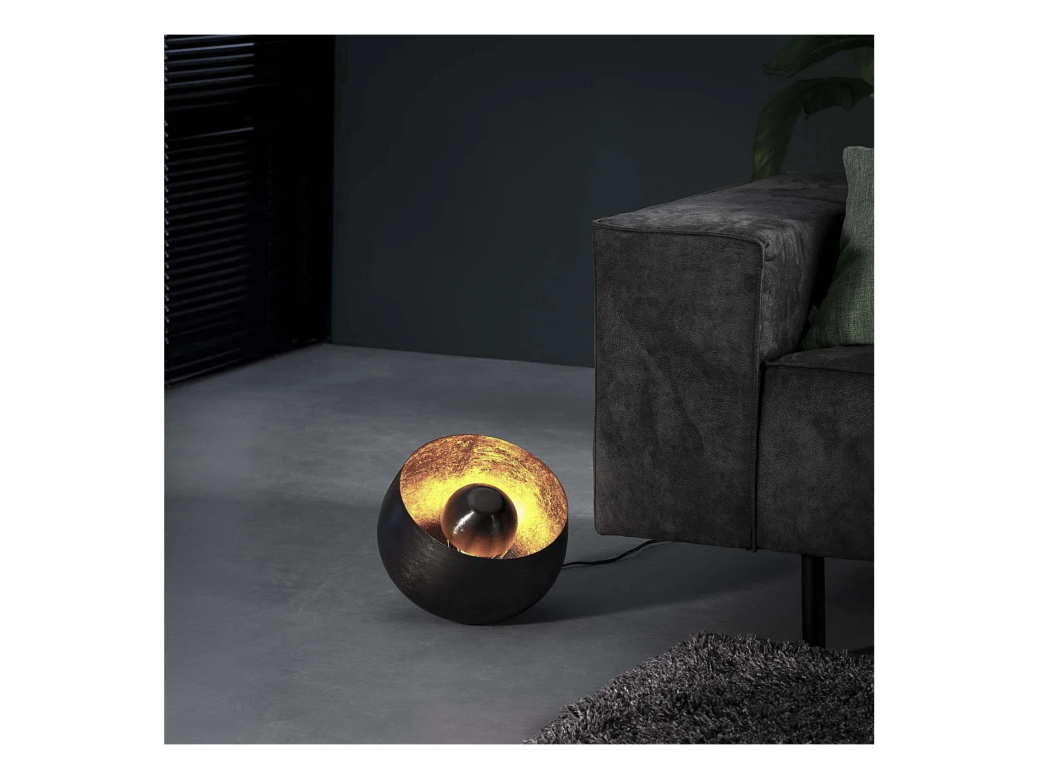 Lampe de table Basket - Ø28 - Gris/Noir