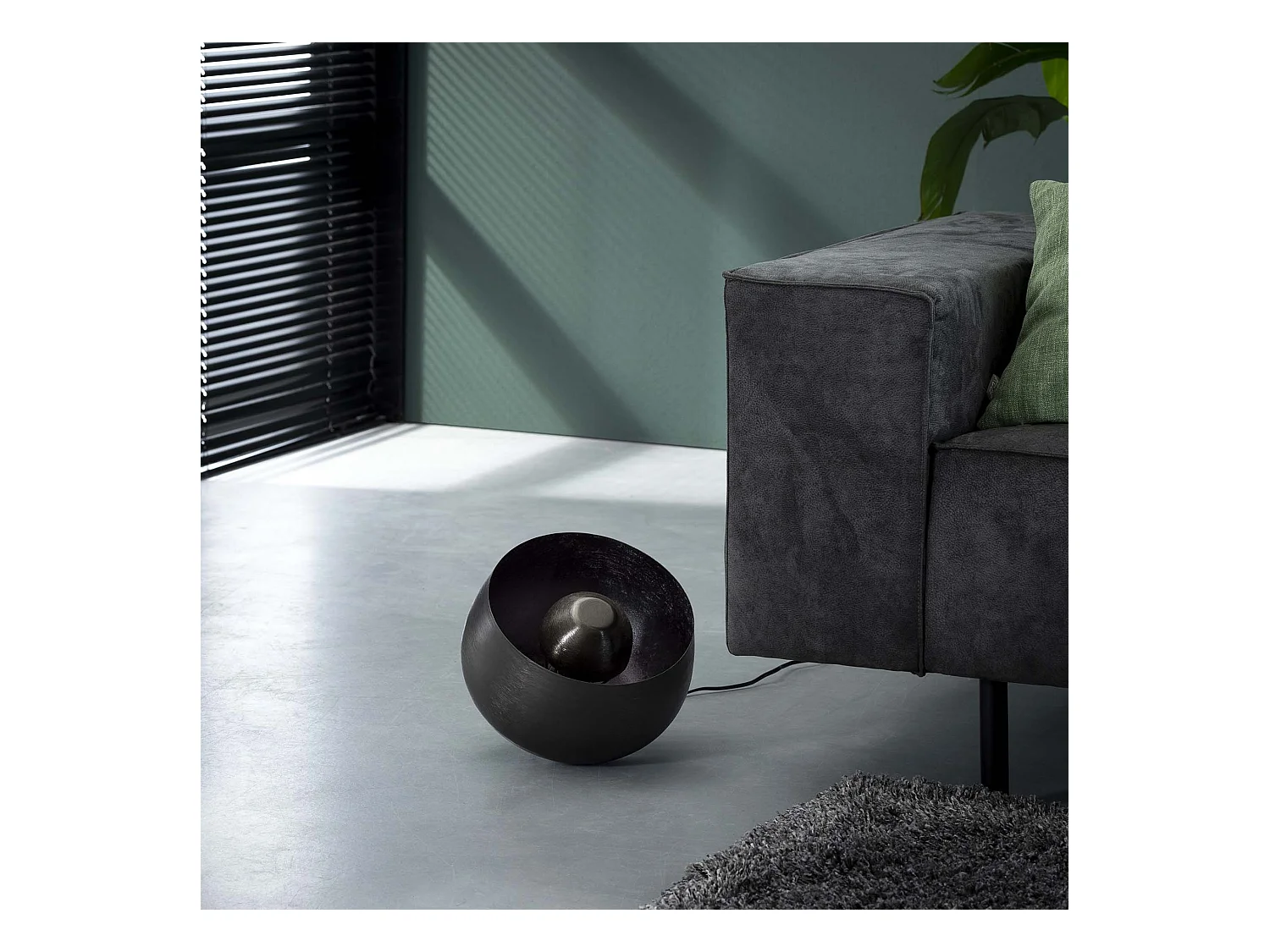 Lampe de table Basket - Ø28 - Gris/Noir