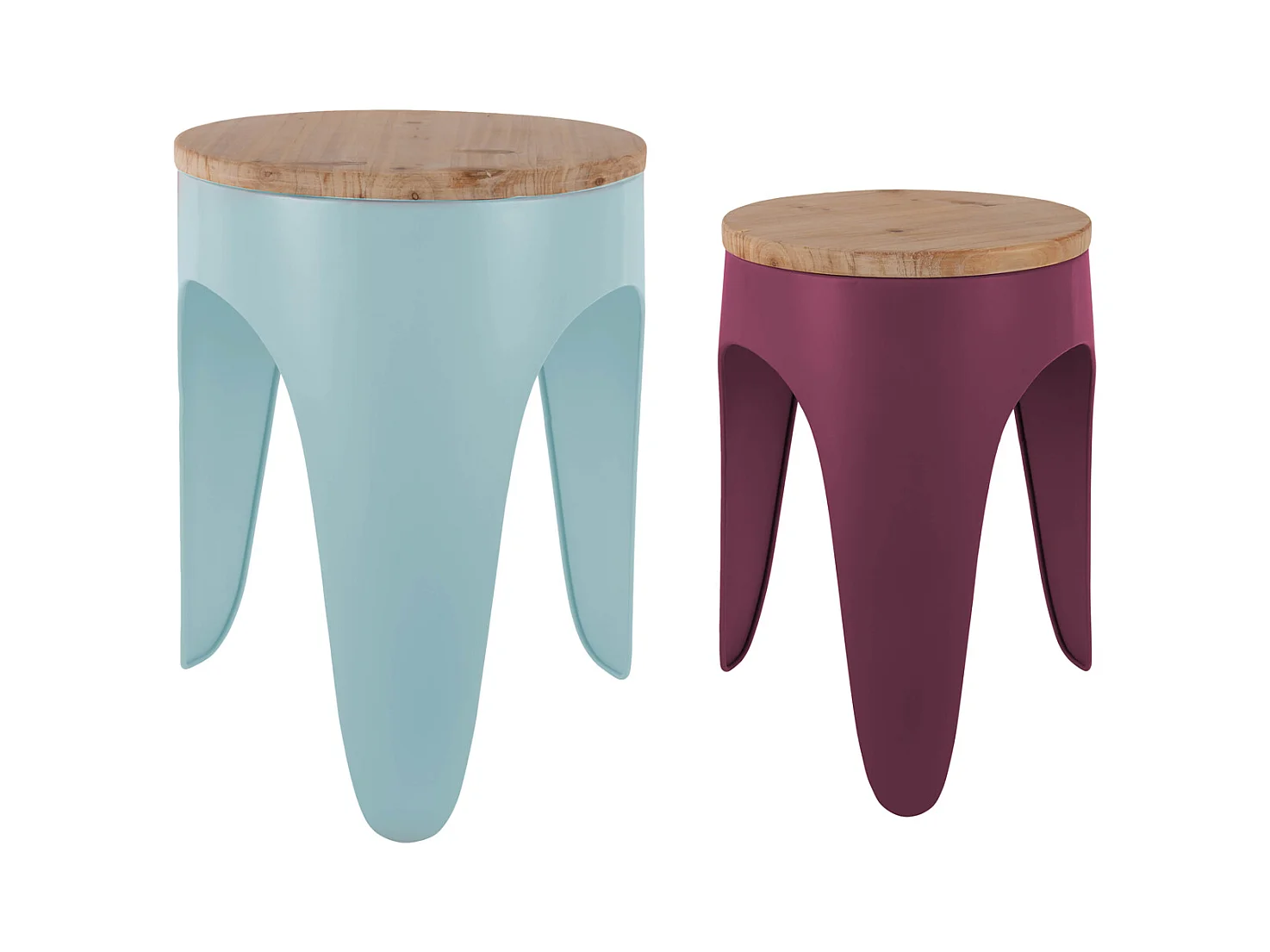 Hockerset Double Funky - Zartes Blau & Dunkles Mauve