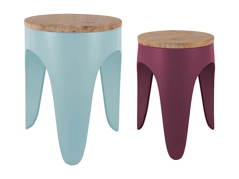 Kruk Set Double Funky - Soft blue & dark mauve