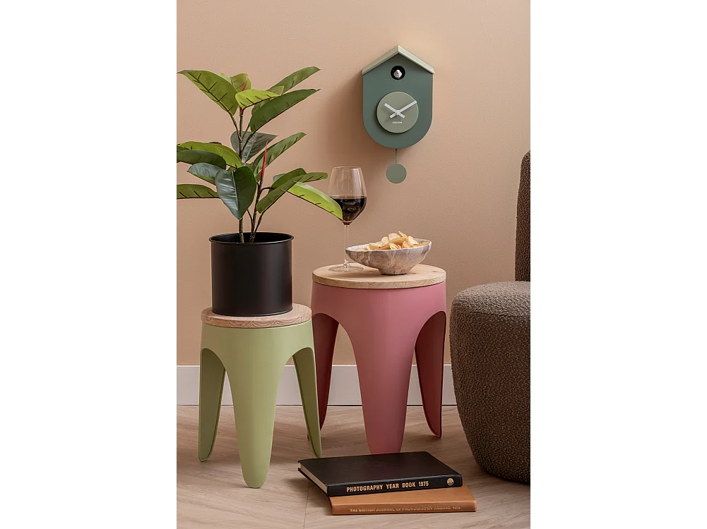 Ensemble de tabourets doubles Funky - Tan rose et vert thé