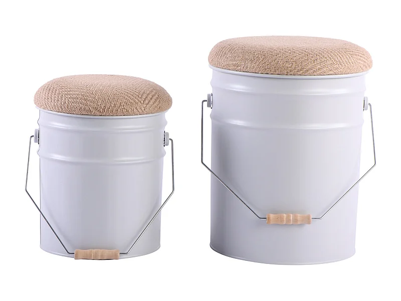 Hockerset Buckets - Weiß