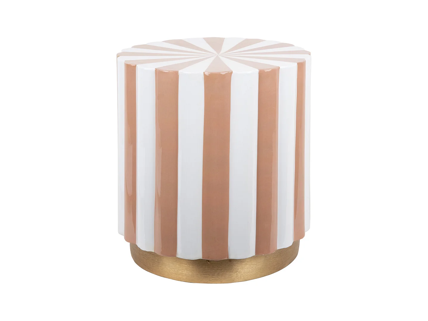 Hocker Candy Swirl - Zartes Braun & Weiß