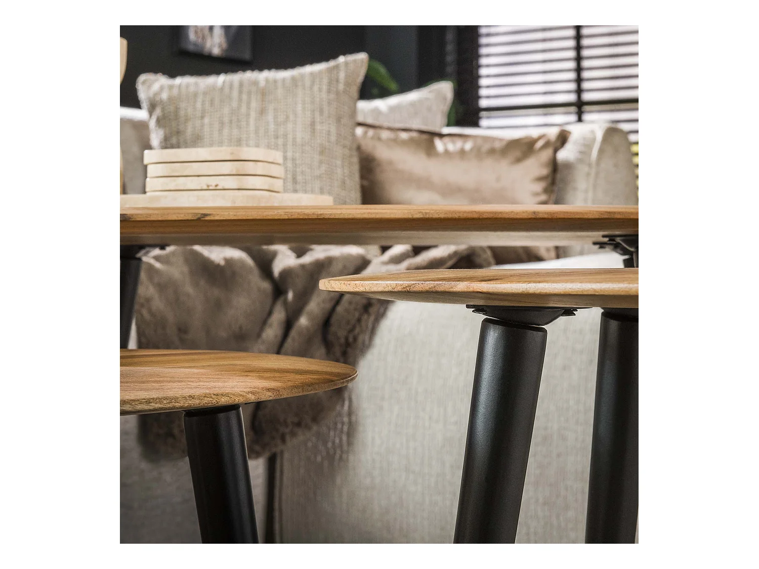 Ensemble de tables basses bio - Acacia massif naturel - Lot de 3