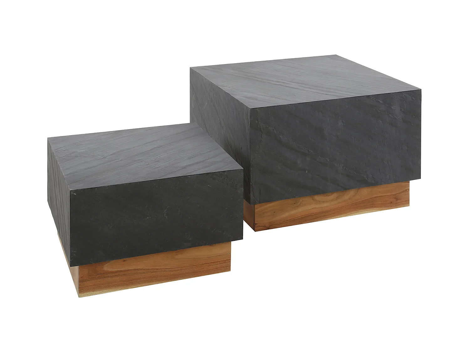 Table basse Blox Slate - Ardoise - Lot de 2