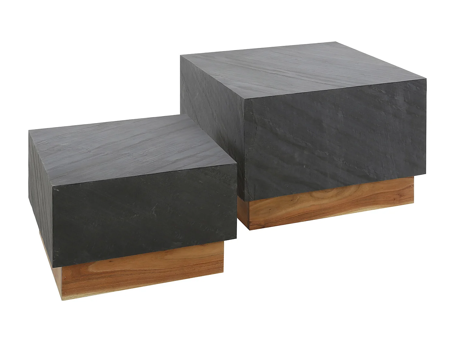 Table basse Blox Slate - Ardoise - Lot de 2