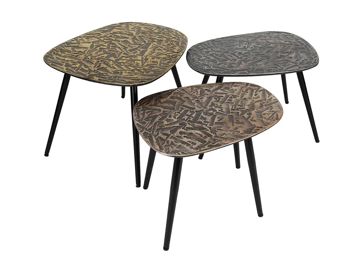Mesa de centro cuadrada Patina - Juego de 3