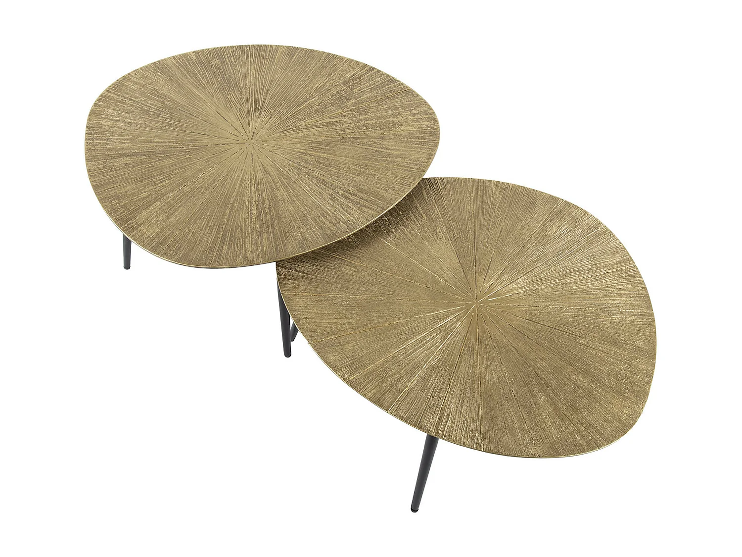 Salontafel Set-2 Organisch Ray - Brons/Goud Metaal