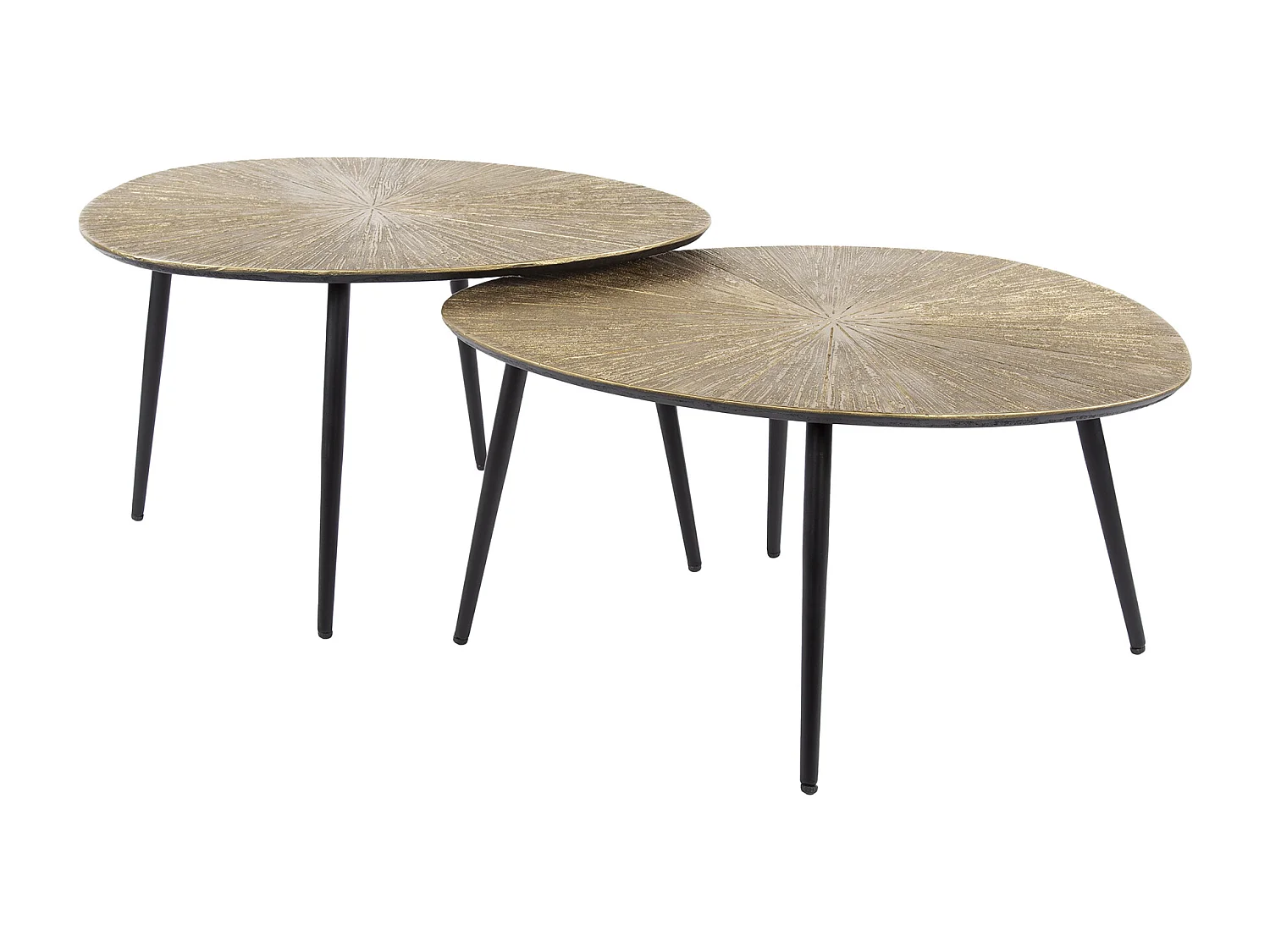Ensemble de 2 tables basses Organic Ray - Bronze/Métal doré