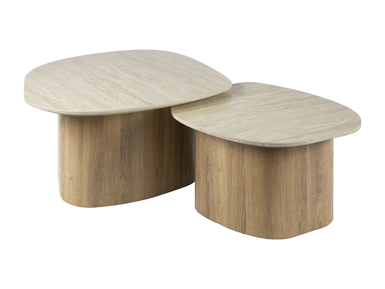Salontafel Romano Kiezel - Ceramic Travertine - Set van 2