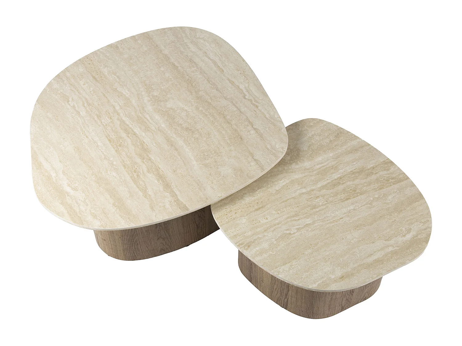 Salontafel Romano Kiezel - Ceramic Travertine - Set van 2