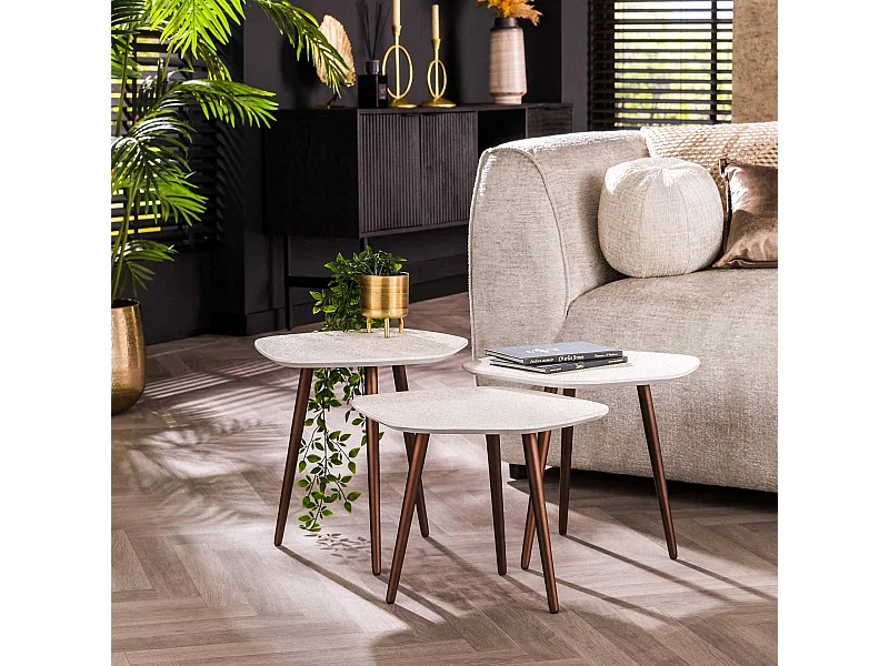 Table basse Point Stone - Lot de 3