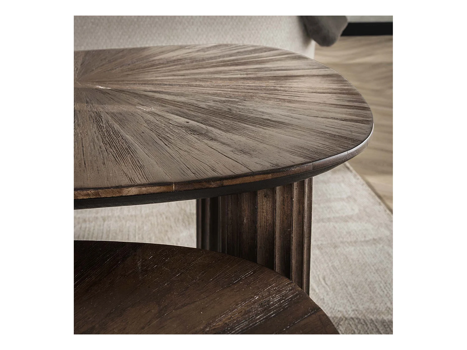 Table basse triangulaire Maya en teck - Teck brun rouille - Lot de 2