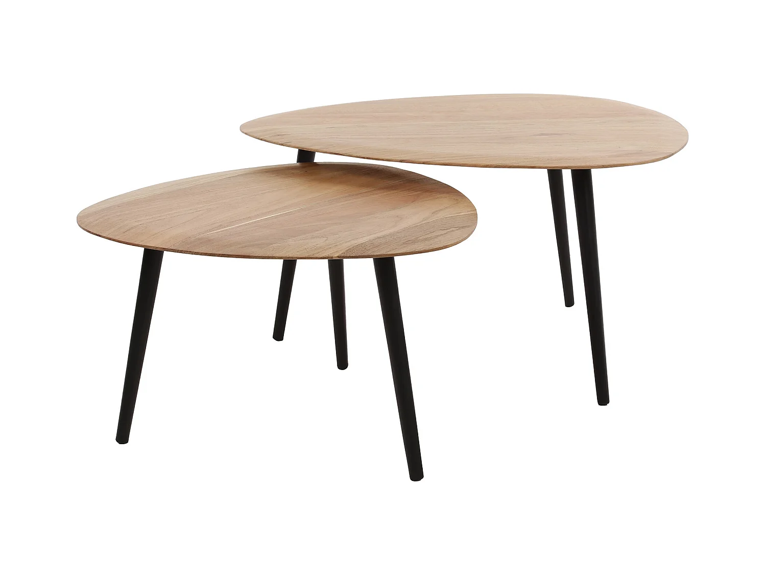 Mesa de centro Triangle Organic - Madera maciza de acacia - Juego de 2