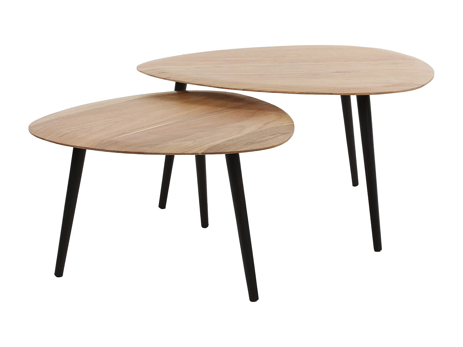 Table basse Triangle Organic - Bois d'acacia massif - Lot de 2