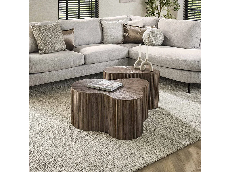 Salontafel Shamrock Maya Teak - Teak Rust Brown - Set van 2