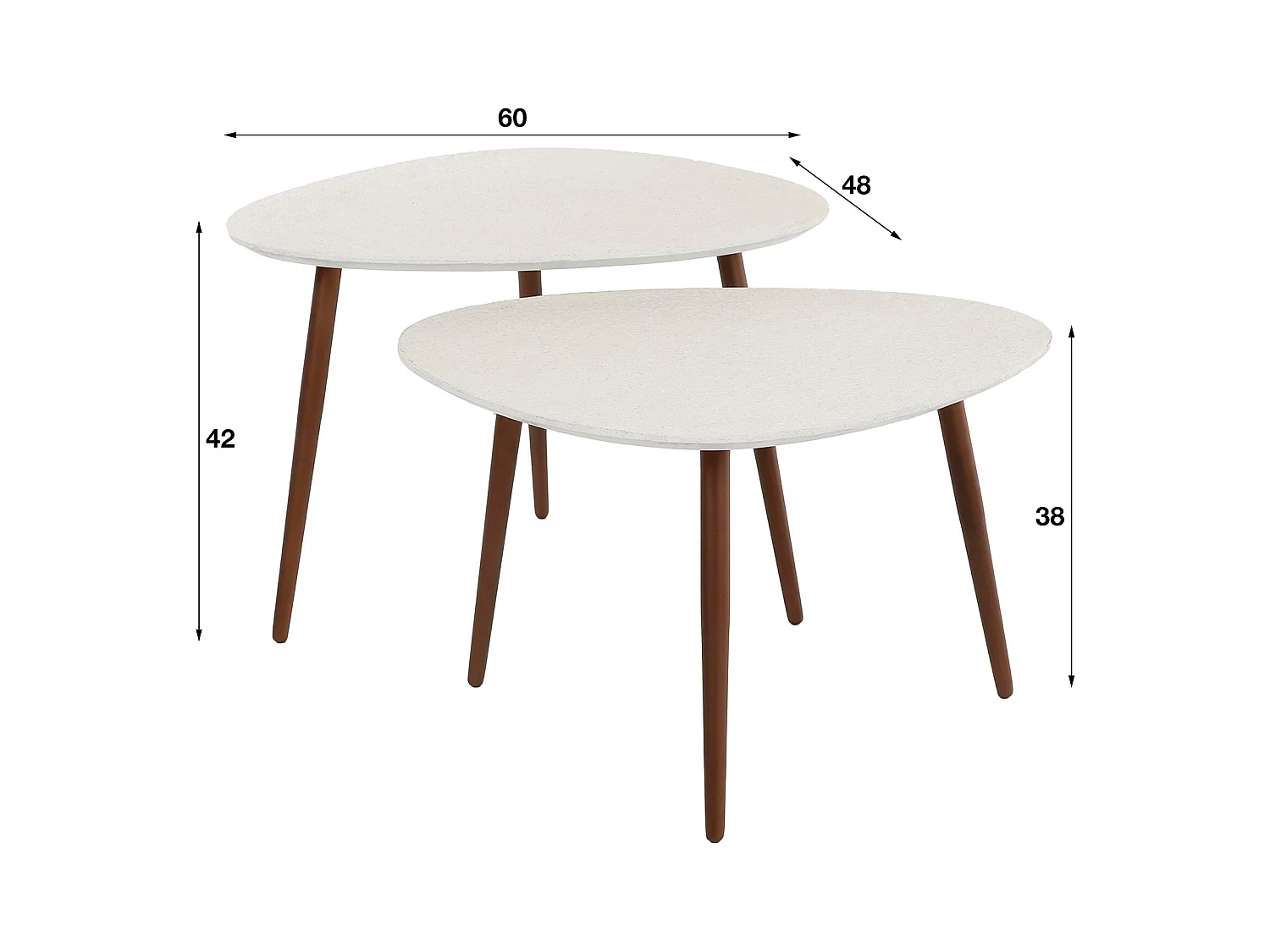 Mesa de centro de piedra y mármol compuesto - Juego de 2