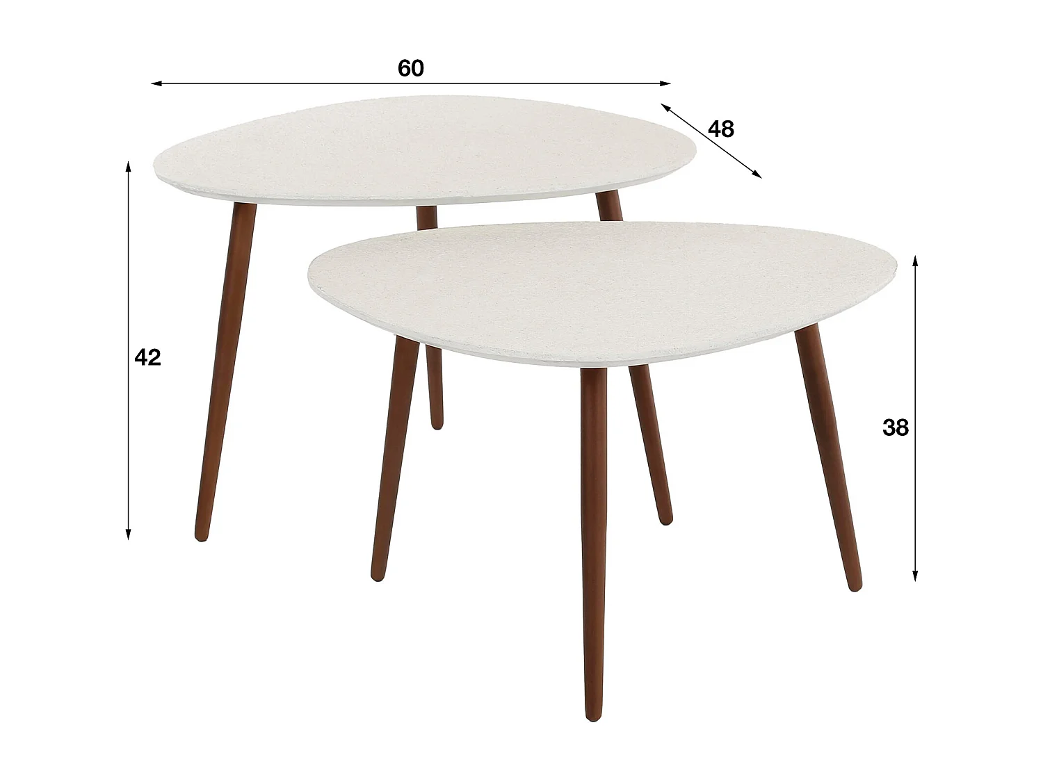 Table basse en pierre et composite de marbre - Lot de 2