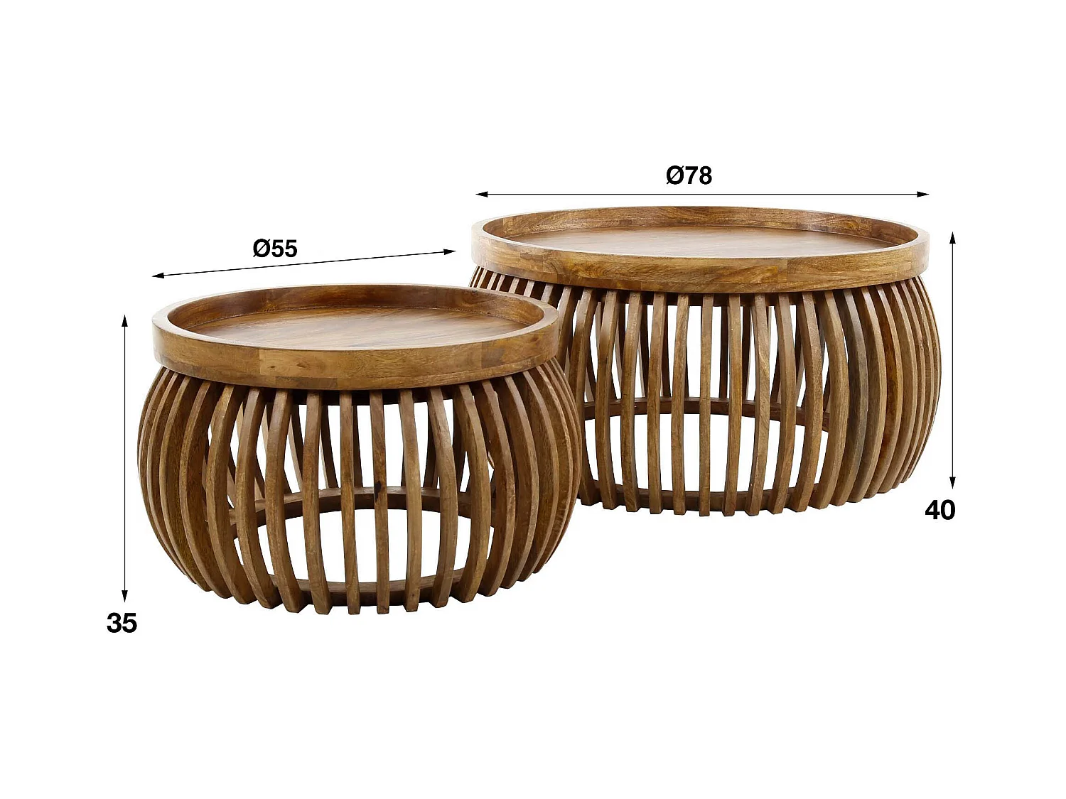 Table basse Tweak Curve - Lot de 2