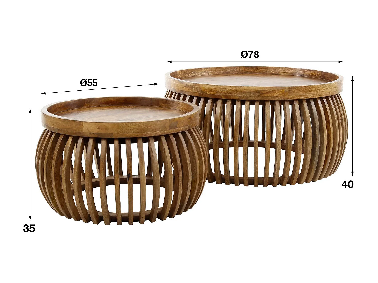 Salontafel Tweak Curve - Set van 2