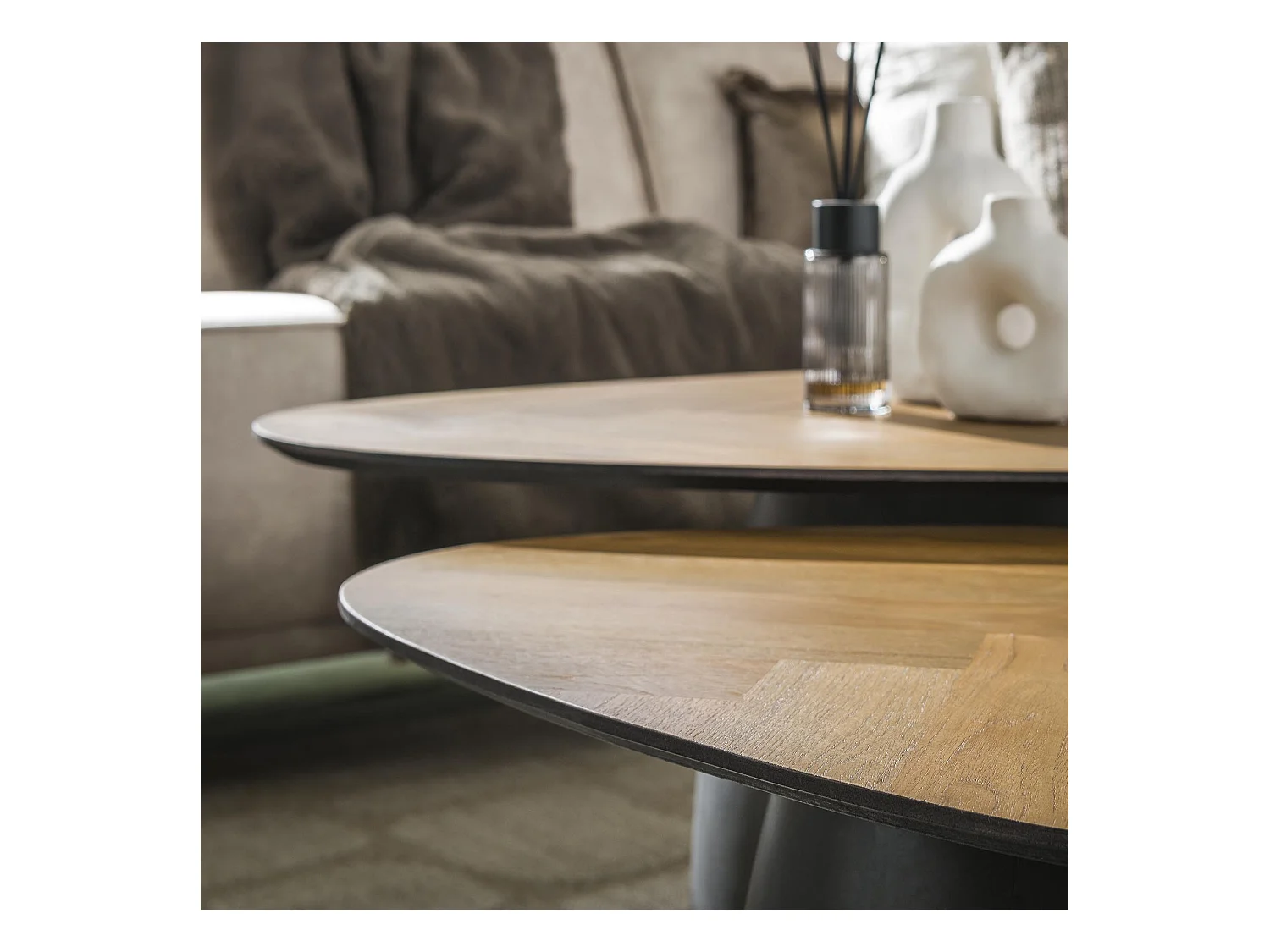 Mesa de centro Infinite - Madera de teca reciclada - Juego de 2