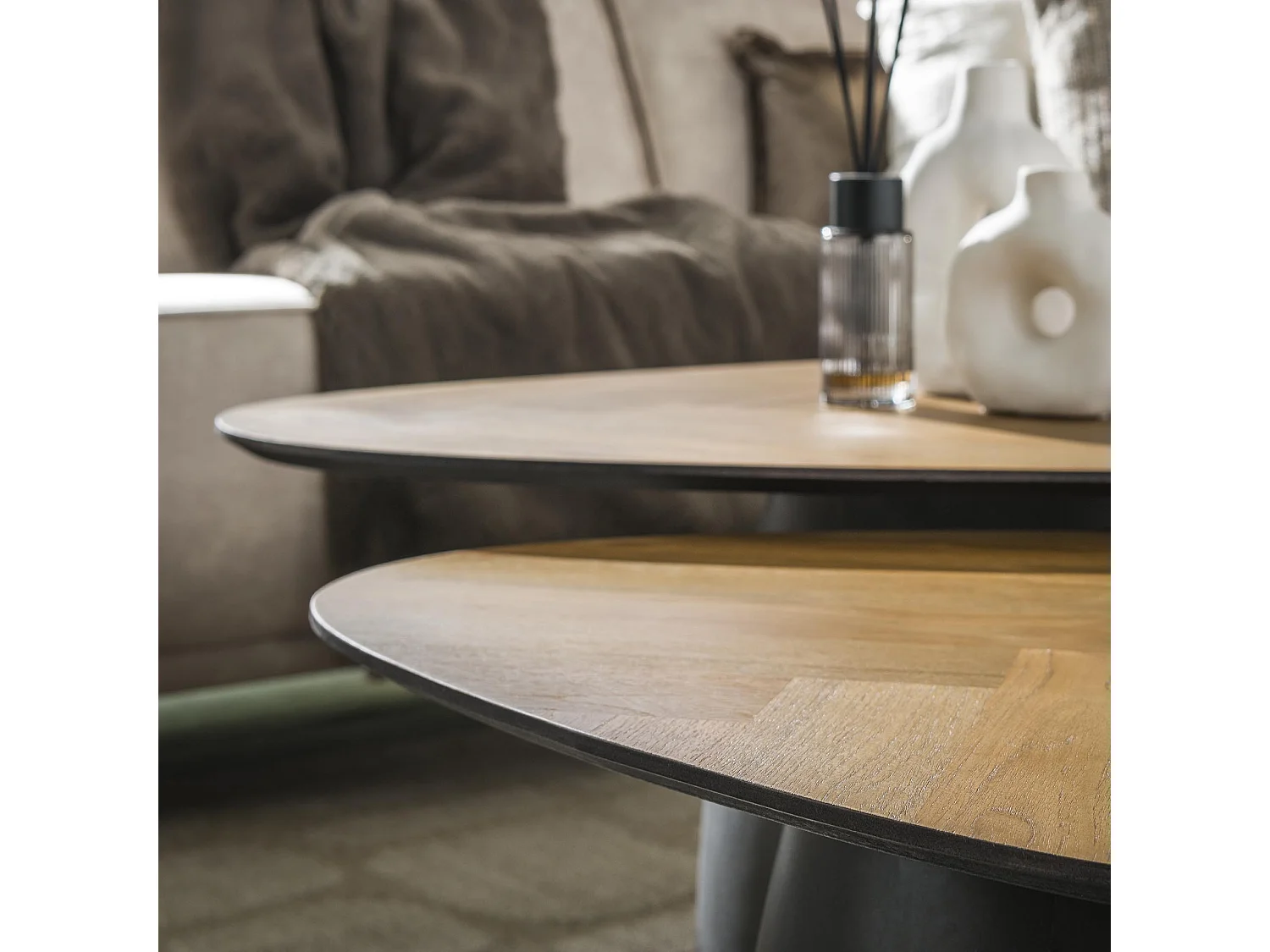 Table basse Infinite - Bois de teck recyclé - Lot de 2