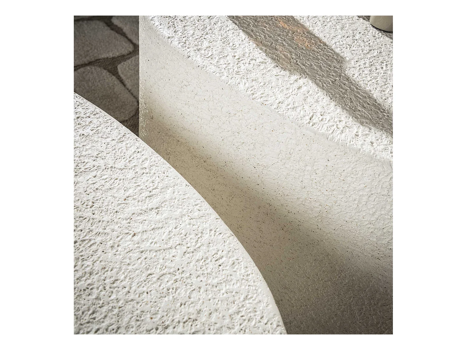 Mesa de centro de piedra y mármol compuesto - Juego de 2