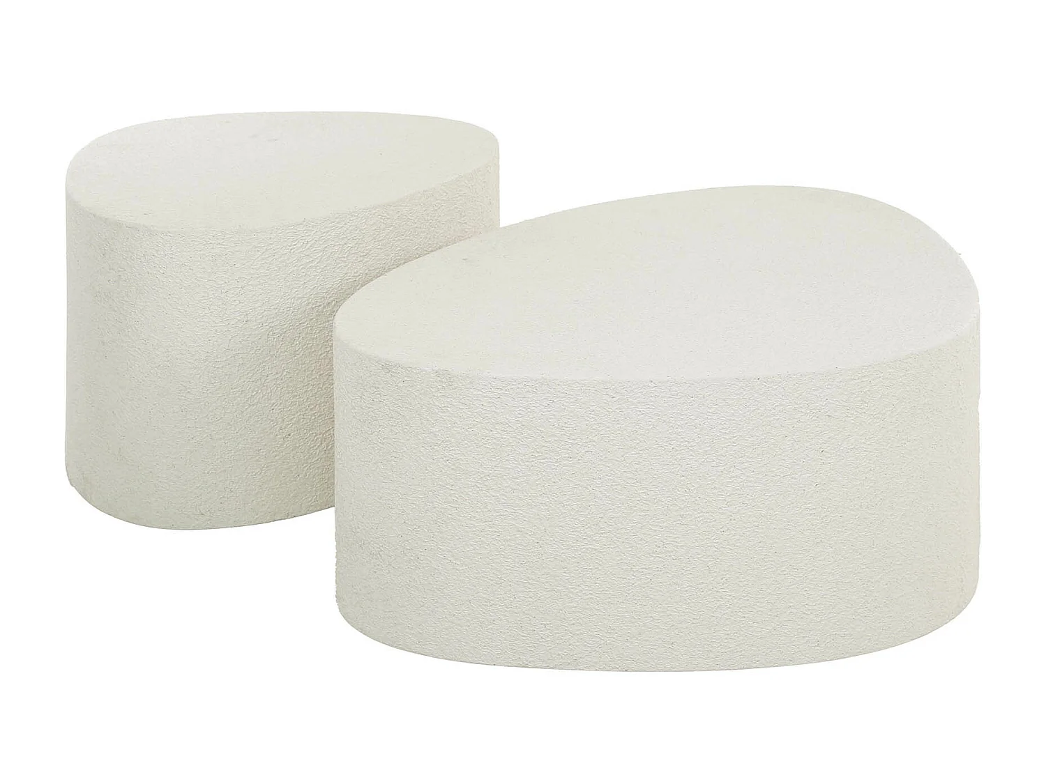 Table basse en pierre et composite de marbre - Lot de 2