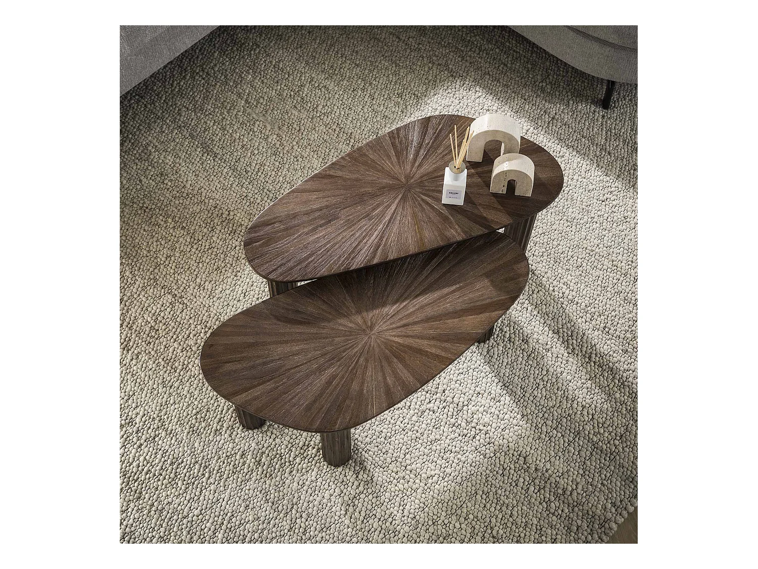 Table basse d'angle Maya Teak - Teck Brun Rouille - Lot de 2