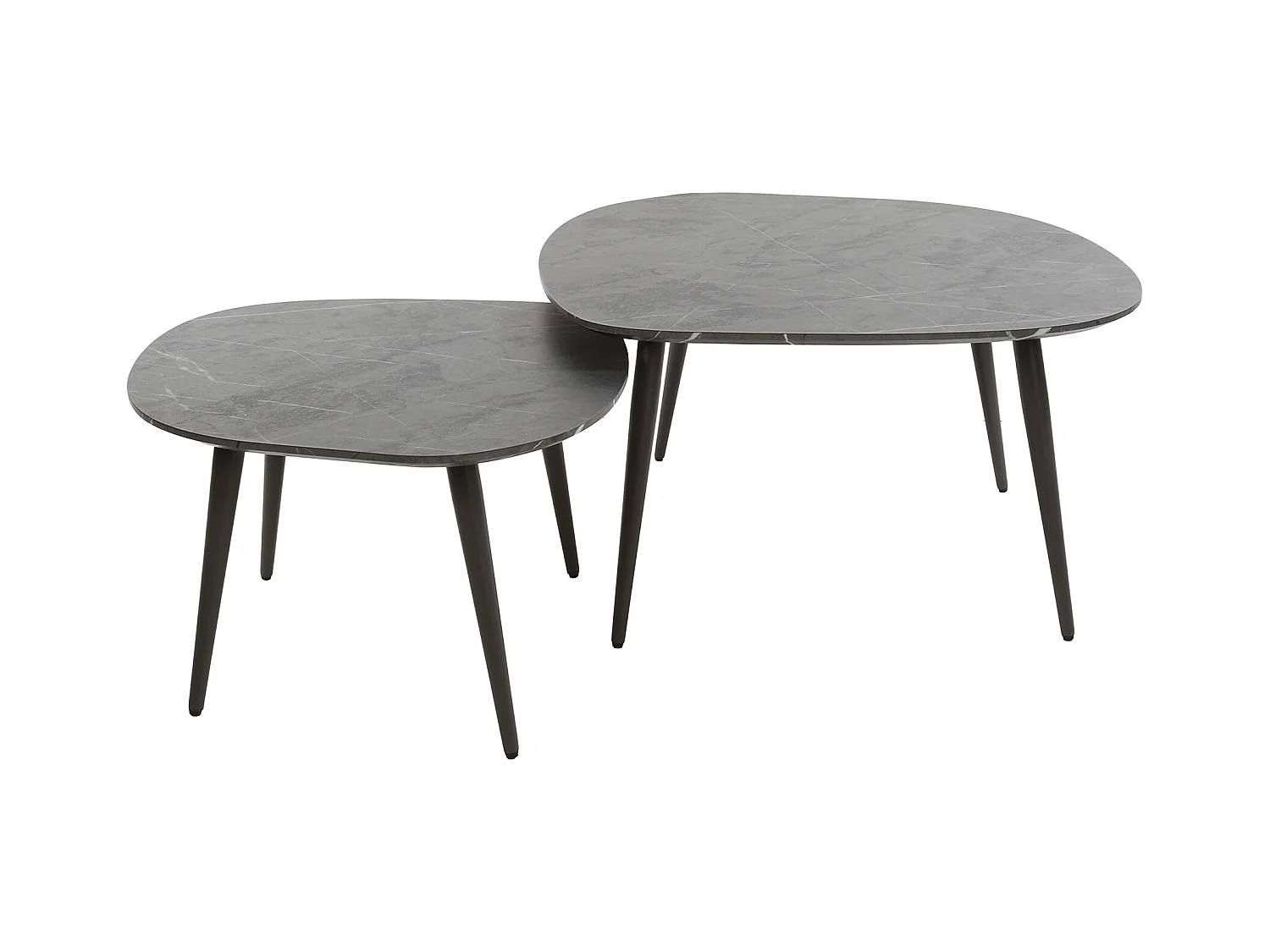 Table basse Rock Organic - 3D Noir Marron - Lot de 2