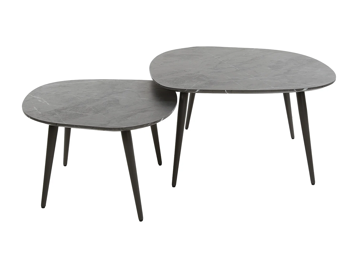 Table basse Rock Organic - 3D Noir Marron - Lot de 2