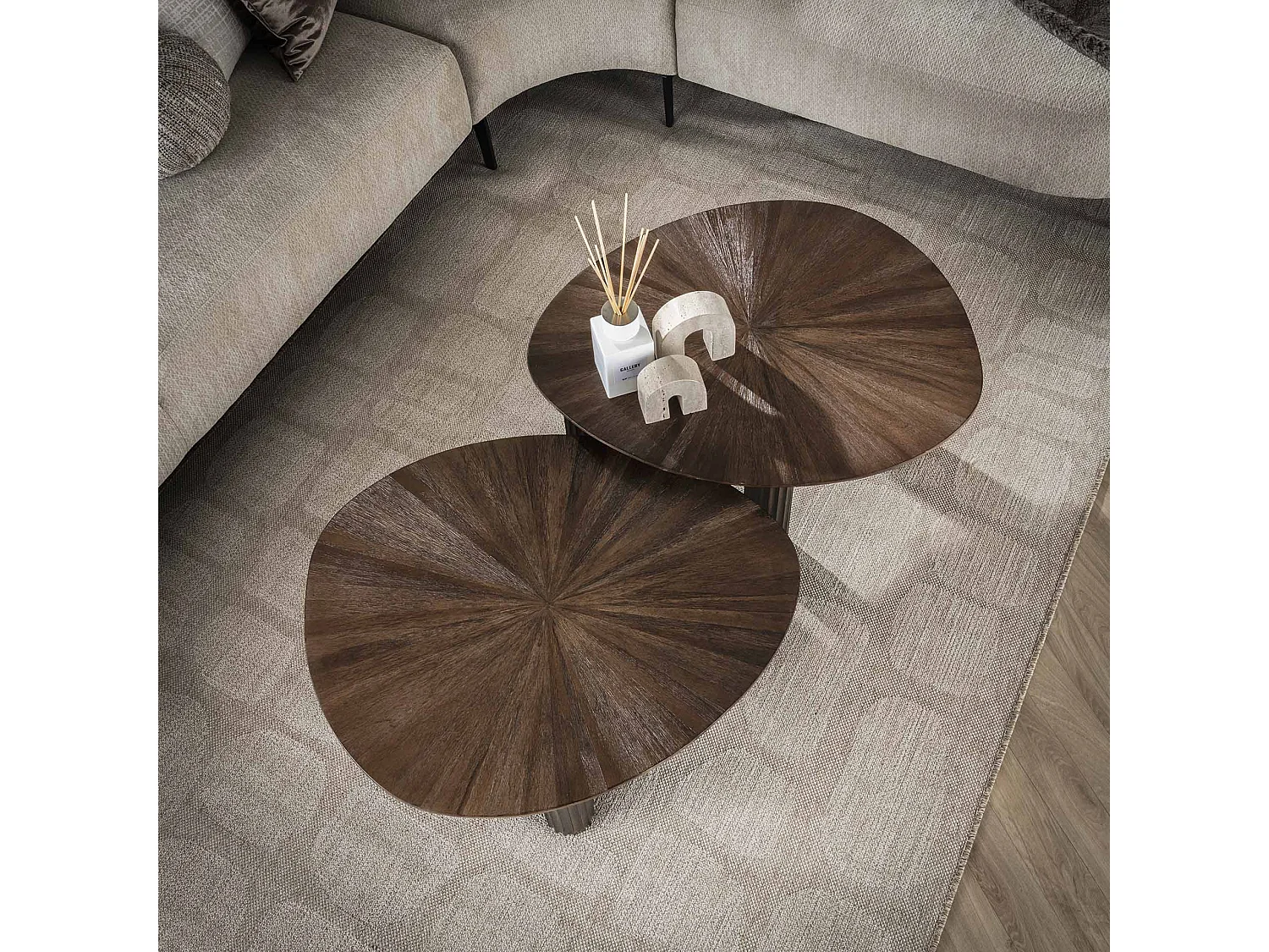 Table basse Maya Teck - Teck Brun Rouille - Lot de 2