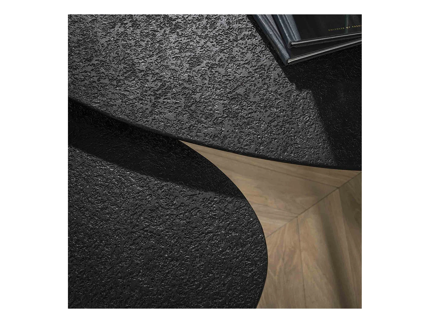 Table basse triangulaire métallique - Gris - Lot de 2