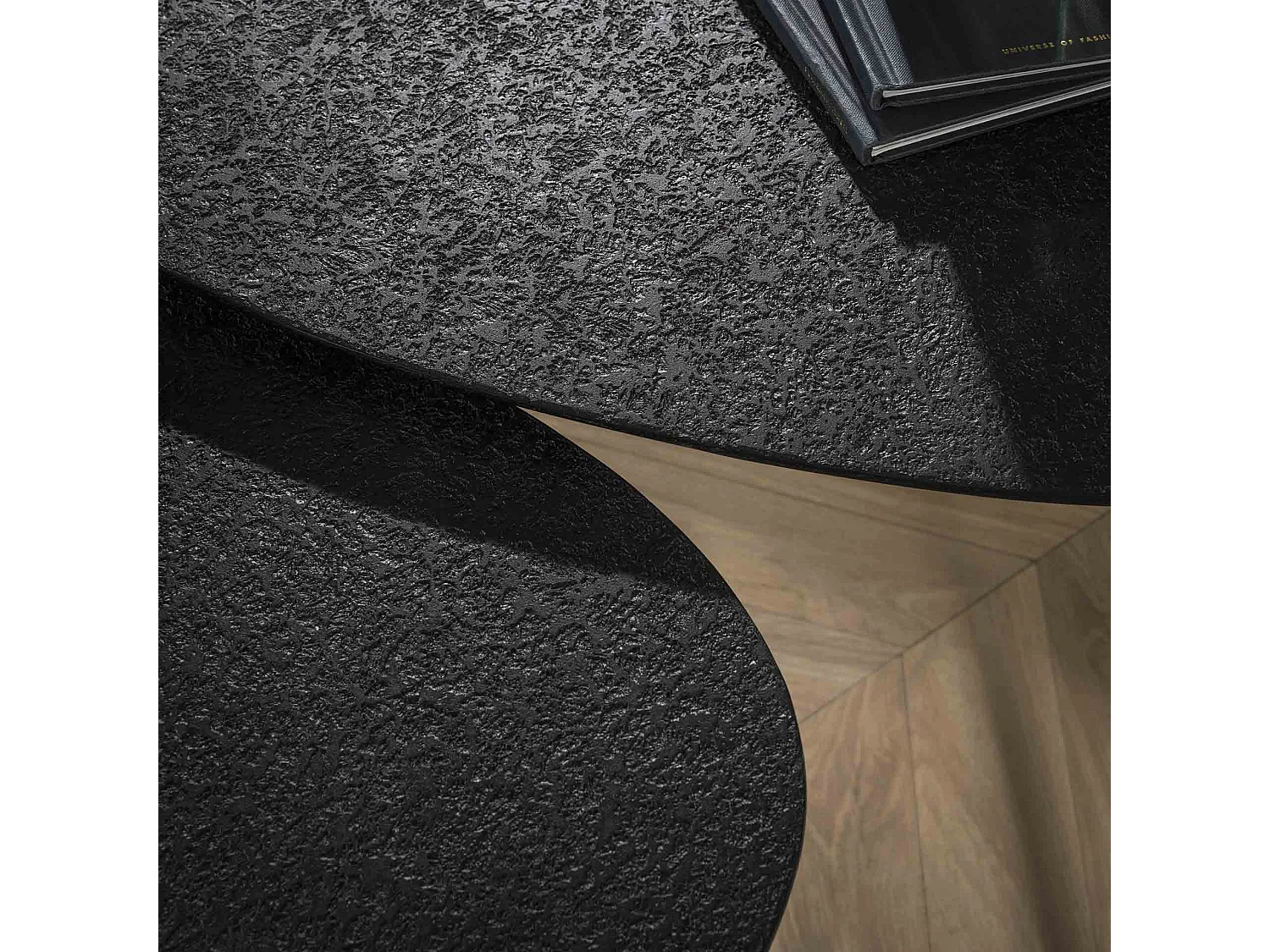 Table basse triangulaire métallique - Gris - Lot de 2