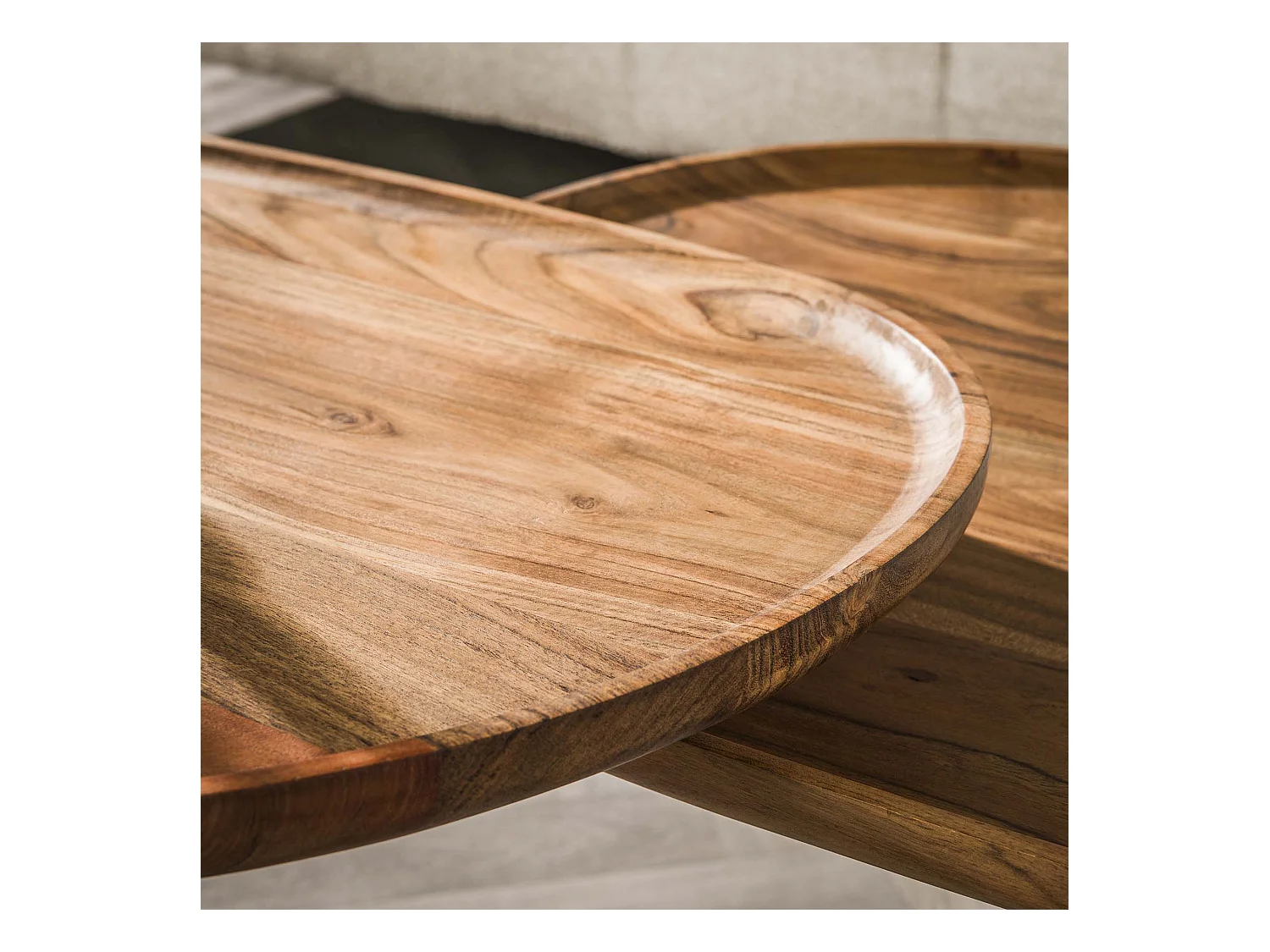 Table basse Spider - Acacia massif naturel - Lot de 2