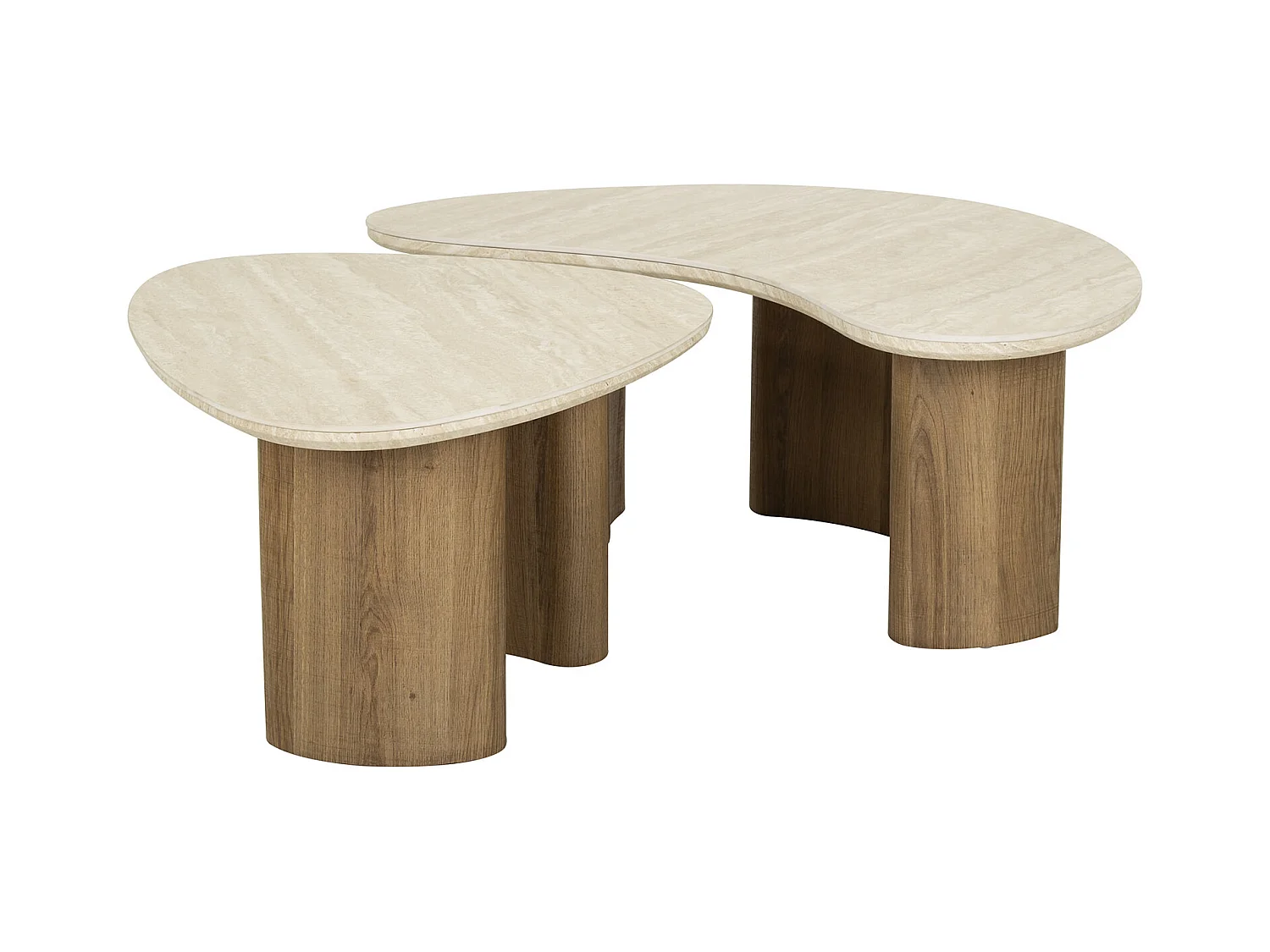 Couchtisch Romano Organic in Travertinoptik - 2er-Set