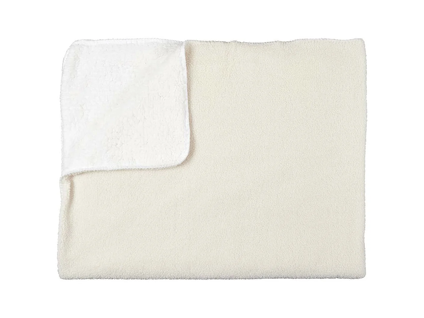Plaid 120x150cm Tissu Bouclette Crème et Sherpa