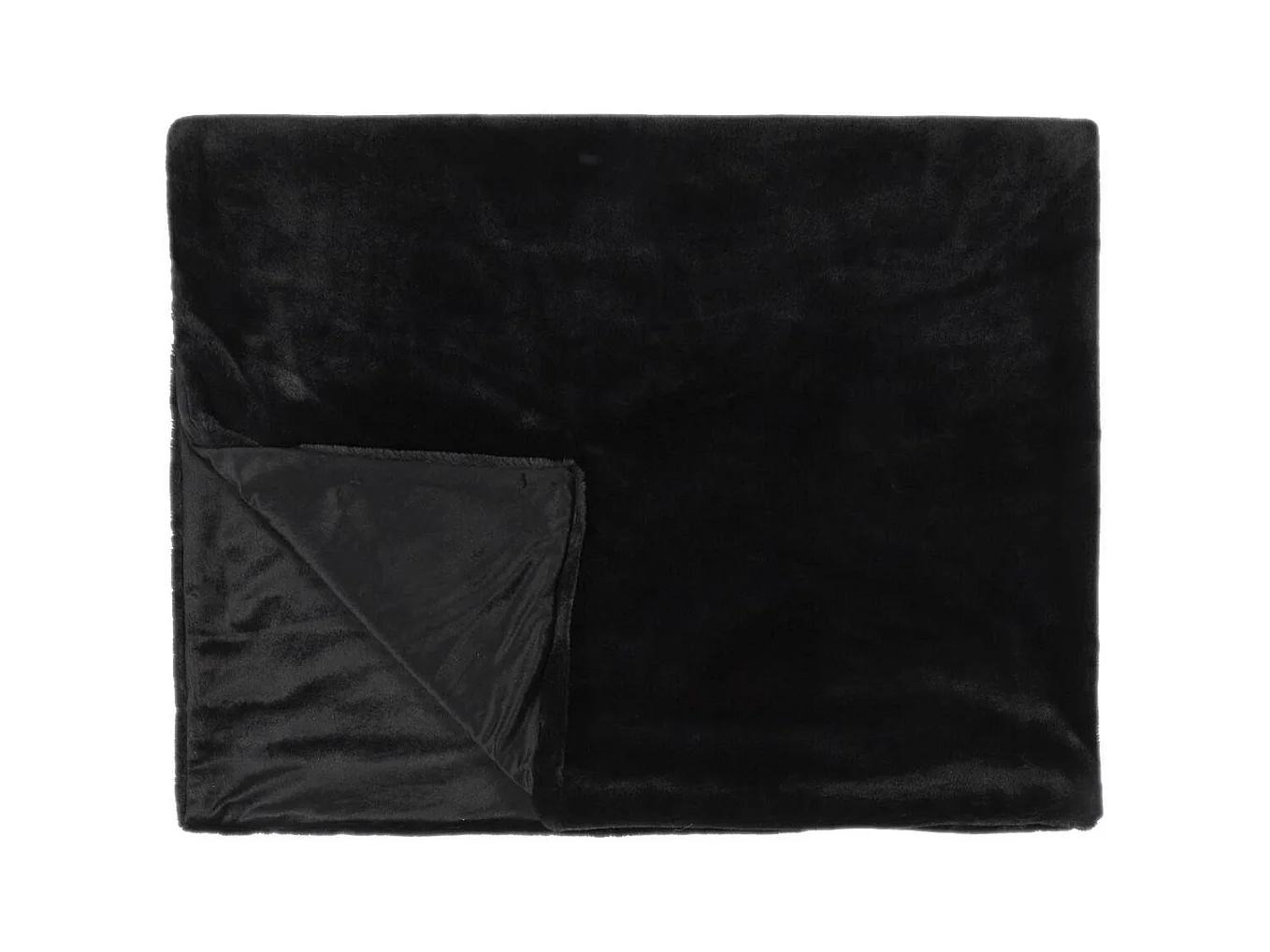 Plaid Ultra Doux 120x150cm Imitation Fourrure Noire - FLUFFY
