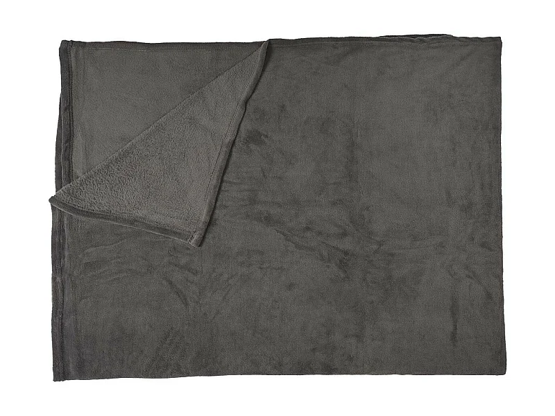 Plaid Doux en Microfibre Gris Anthracite 150x200cm - LUXEL