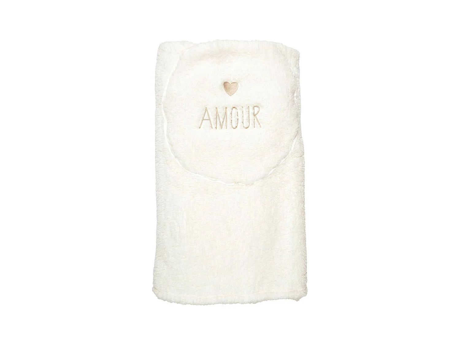 Plaid Coussin 2-en-1 "Amour" en Sherpa Coloris Crème - SATINA