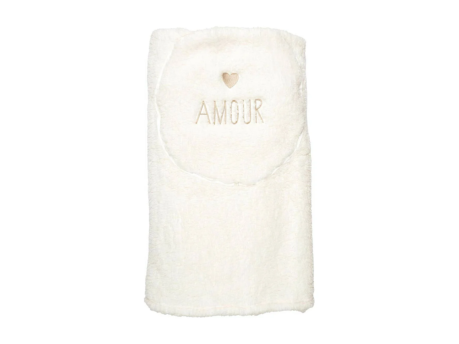 Plaid Coussin 2-en-1 "Amour" en Sherpa Coloris Crème - SATINA