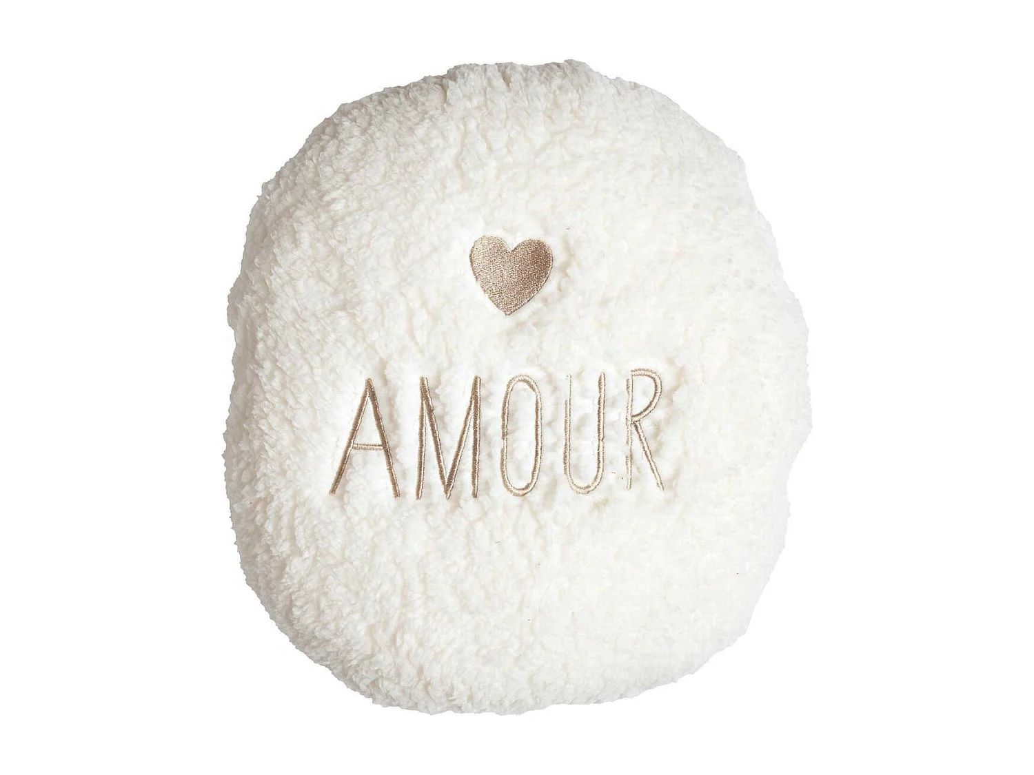 Plaid Coussin 2-en-1 "Amour" en Sherpa Coloris Crème - SATINA