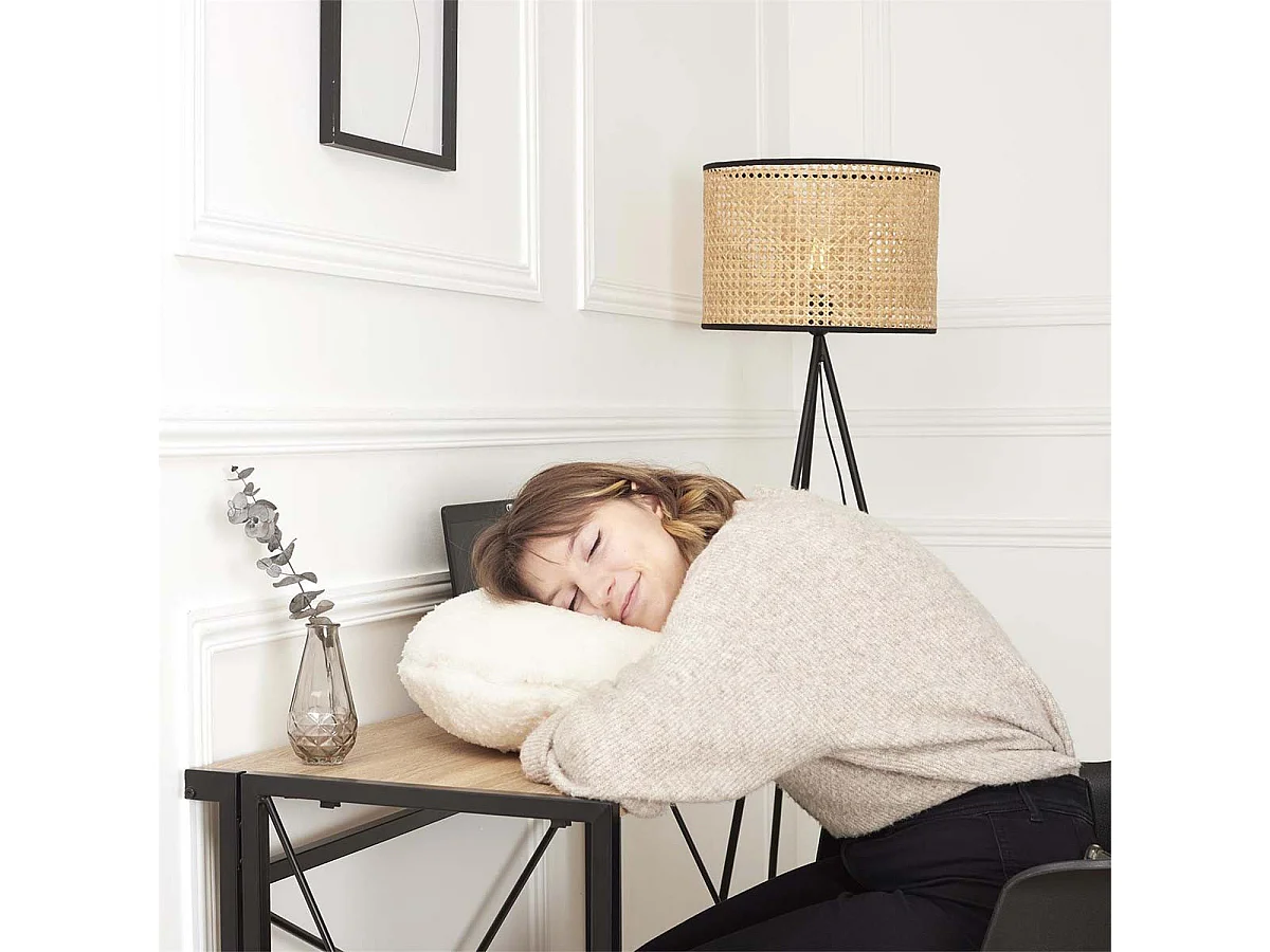 Plaid Coussin 2-en-1 "Amour" en Sherpa Coloris Crème - SATINA