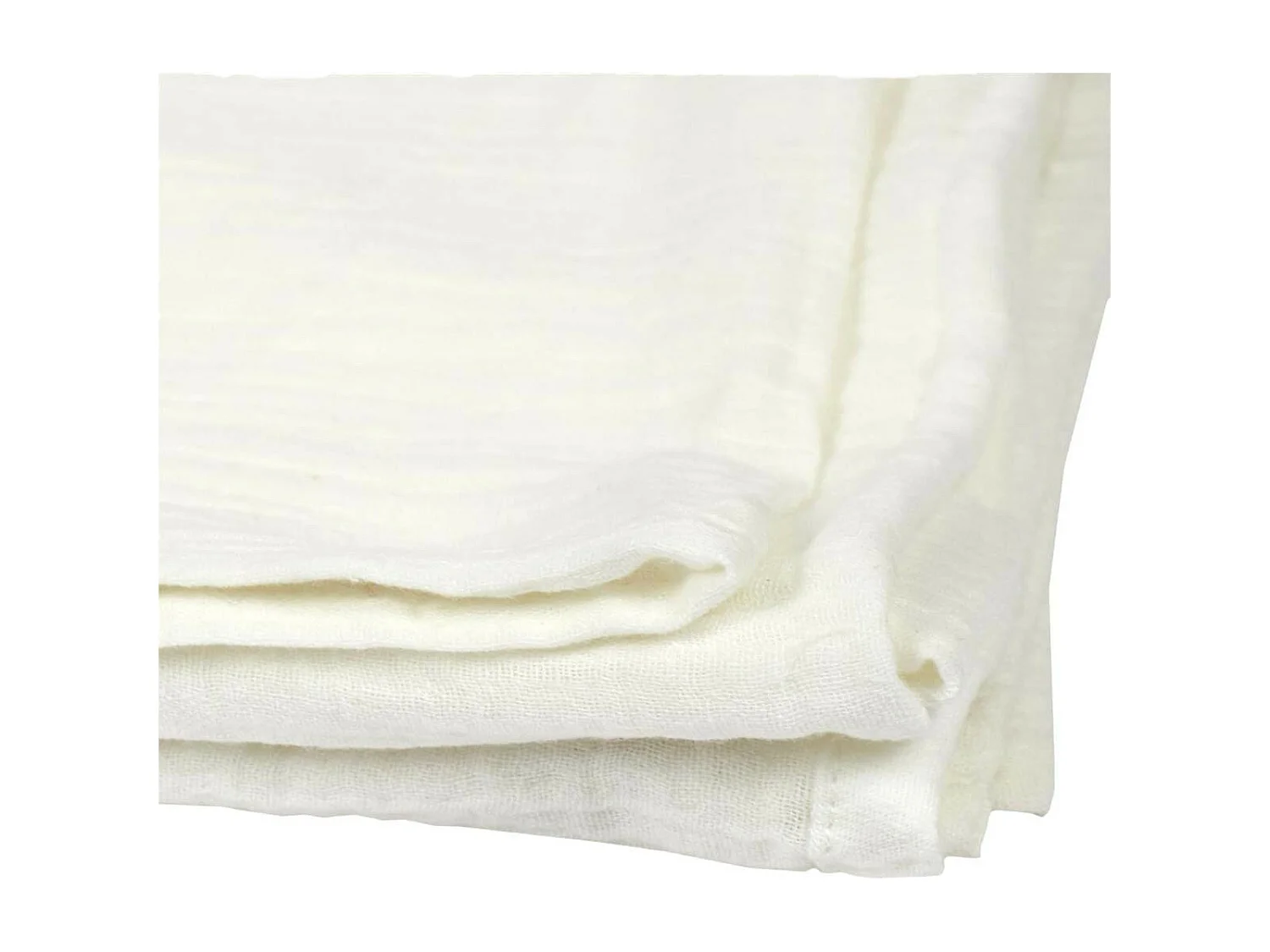 Plaid en Gaze de Coton Blanc Craie 120x150cm - OEKEA