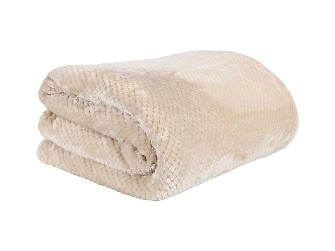 Plaid Ultra Doux 180x220cm Nid d'Abeille Beige et Sherpa - GAYA